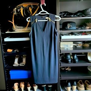 Michael Kors knee length short sleeve dress, navy blue size extra small